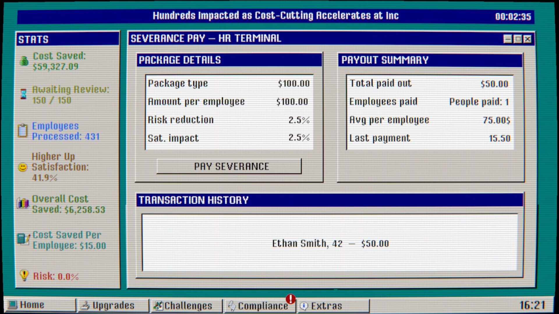 #7. Downsizing.exe (Steam) di: Midnight Rental Games