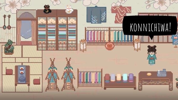 Screenshot of Kokoro no Kimono gameplay showing in-action mechanics