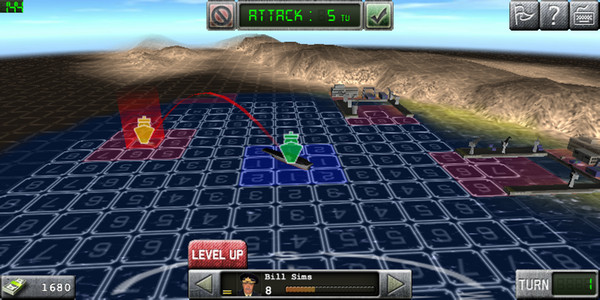 Screenshot of Battleships at Dawn! gameplay showing in-action mechanics