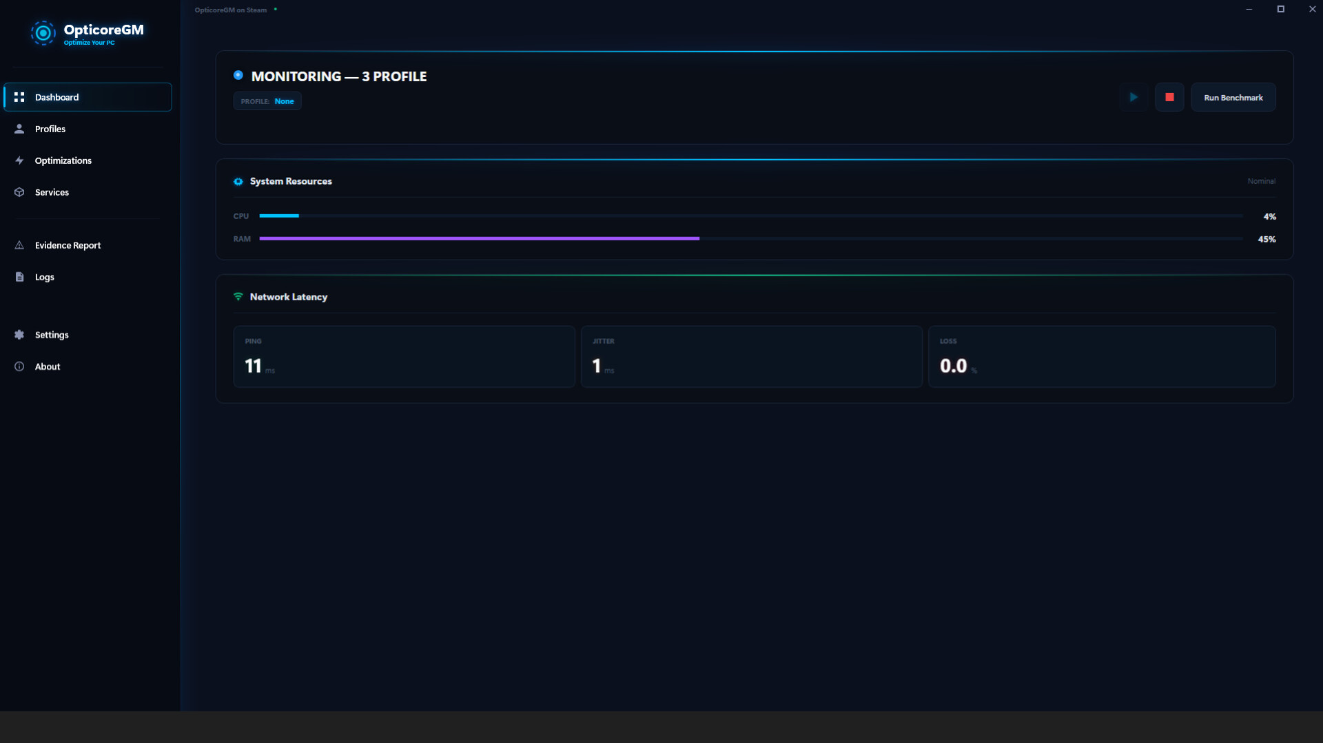Opticore GM screenshot 1