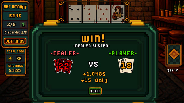 Dealer Bust! | Roguelike BlackJack screenshot