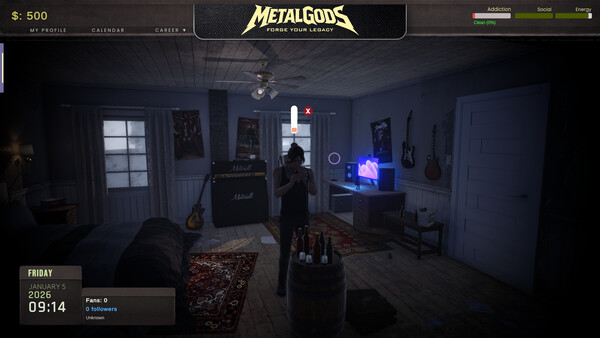 Screenshot of MetalGods gameplay showing in-action mechanics
