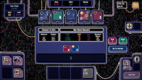 Screenshot of Greedcurse gameplay showing in-action mechanics