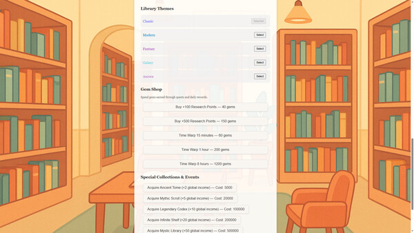 Idle Library game for windows Pc 1