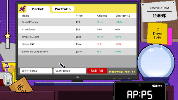 Screenshot of Thou Shalt Be Rich gameplay showing in-action mechanics