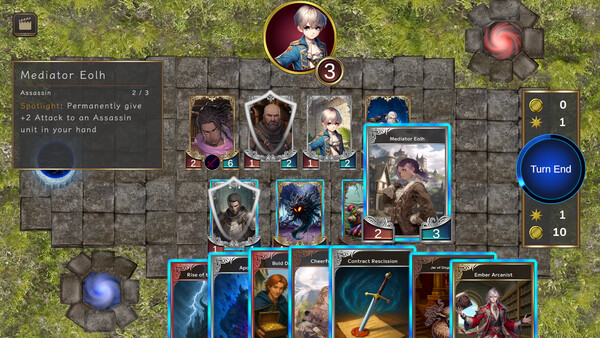 Screenshot of Caldra gameplay showing in-action mechanics