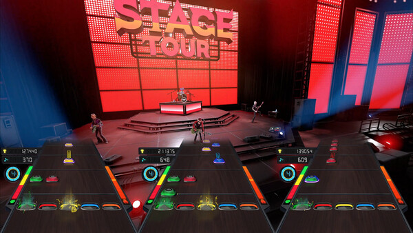 Screenshot of STAGE TOUR gameplay showing in-action mechanics