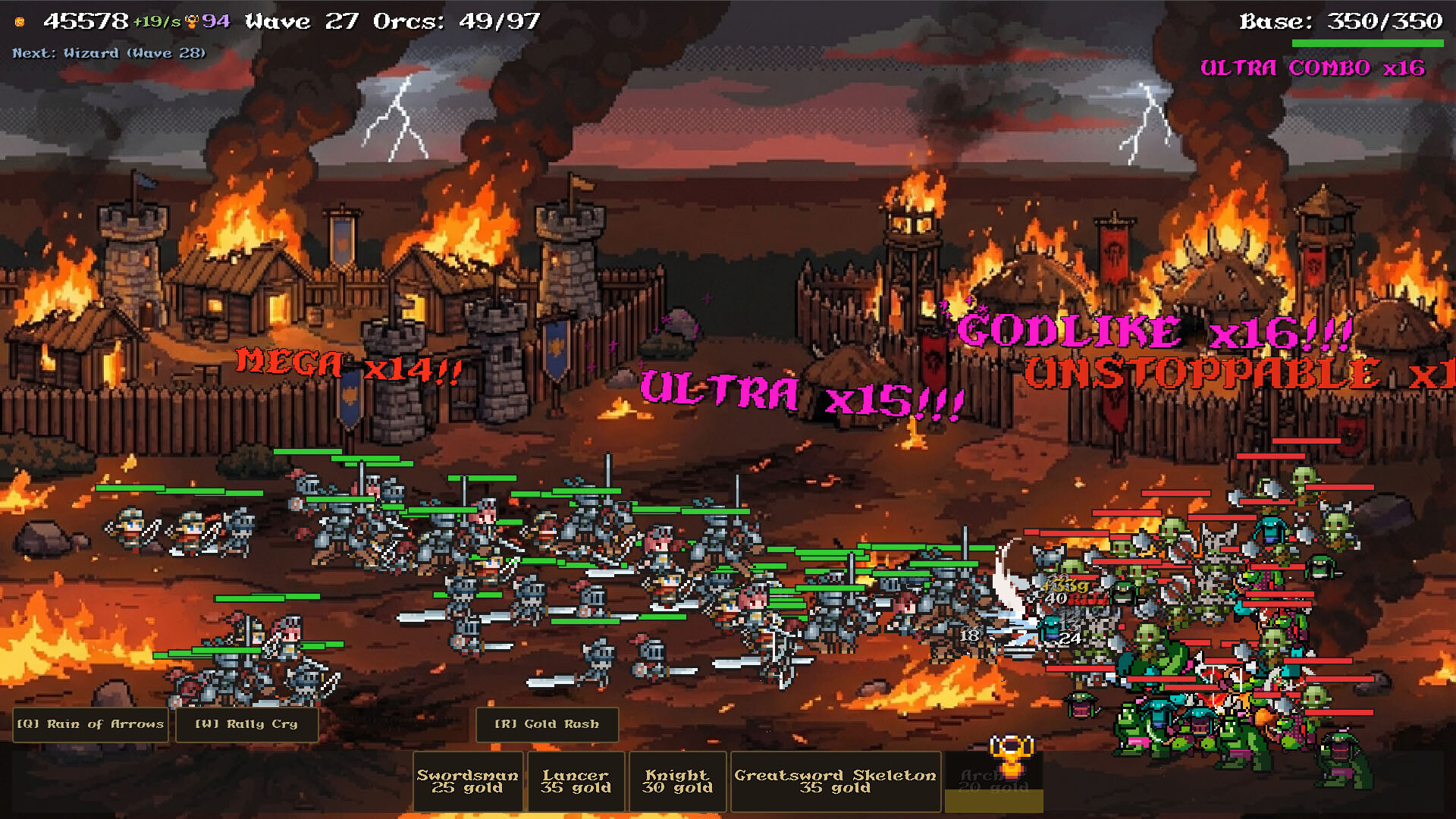 Humans Vs Orcs - ataques de dragón