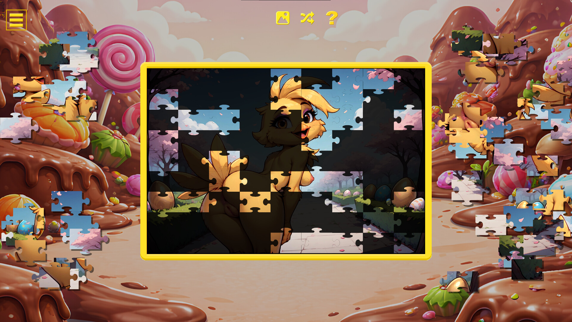 Easter Furry Temptation – Hentai Jigsaw screenshot 1