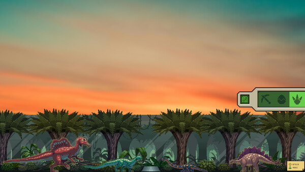 Screenshot of DesktopSaurs gameplay showing in-action mechanics