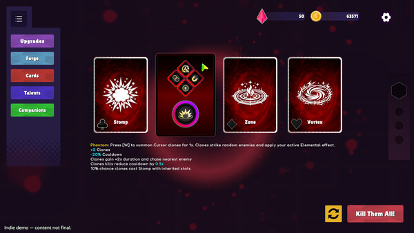 Screenshot of Kill the Slimes gameplay showing in-action mechanics