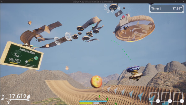 Screenshot of UpUpApple gameplay showing in-action mechanics