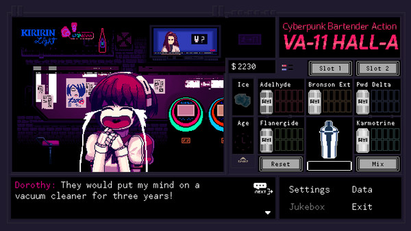 VA-11 Hall-A: 赛博朋克酒保行动-游戏截图