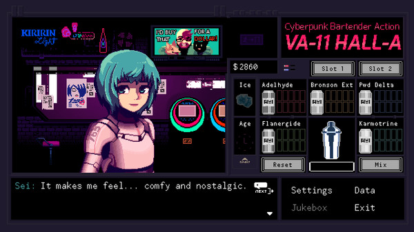 VA-11 Hall-A: 赛博朋克酒保行动-游戏截图