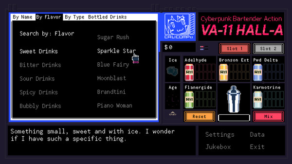 VA-11 Hall-A: 赛博朋克酒保行动-游戏截图