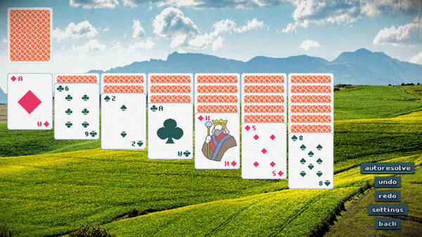 Screenshot of Fine... I'll just play some Solitaire gameplay showing in-action mechanics