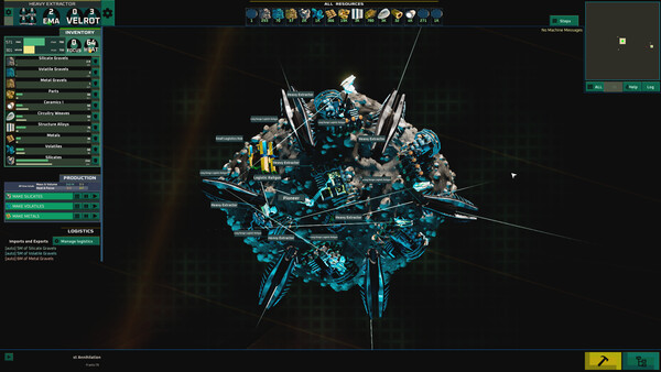 Screenshot of ASEMA gameplay showing in-action mechanics