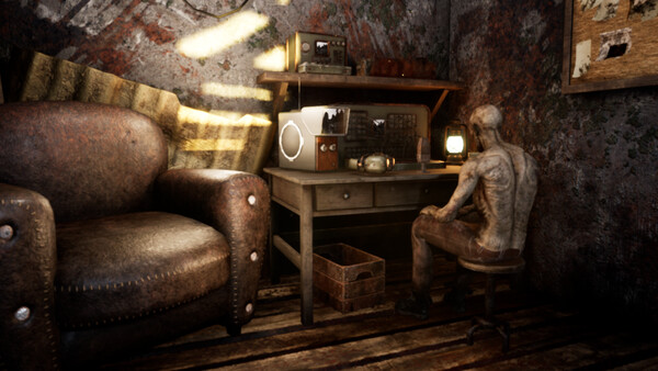Screenshot of Wasteland Horror Radio: Episode 2 - The Lighthouse gameplay showing in-action mechanics
