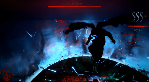 Screenshot of Grim Pulse: The First Blood gameplay showing in-action mechanics