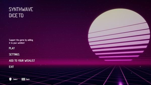 Screenshot 4 of Synthwave Dice TD - final gameplay screenshot