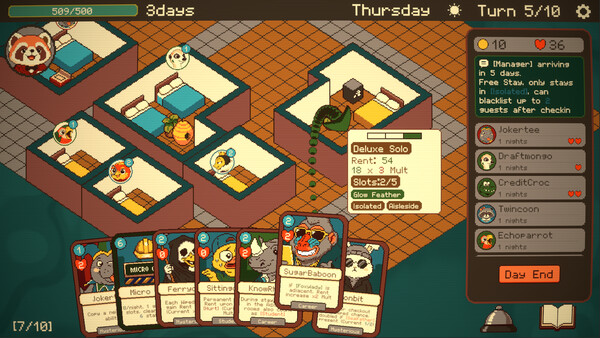 Screenshot of Overbooked gameplay showing in-action mechanics