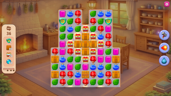 Screenshot of Selena's Charm: Sweet Home gameplay showing in-action mechanics