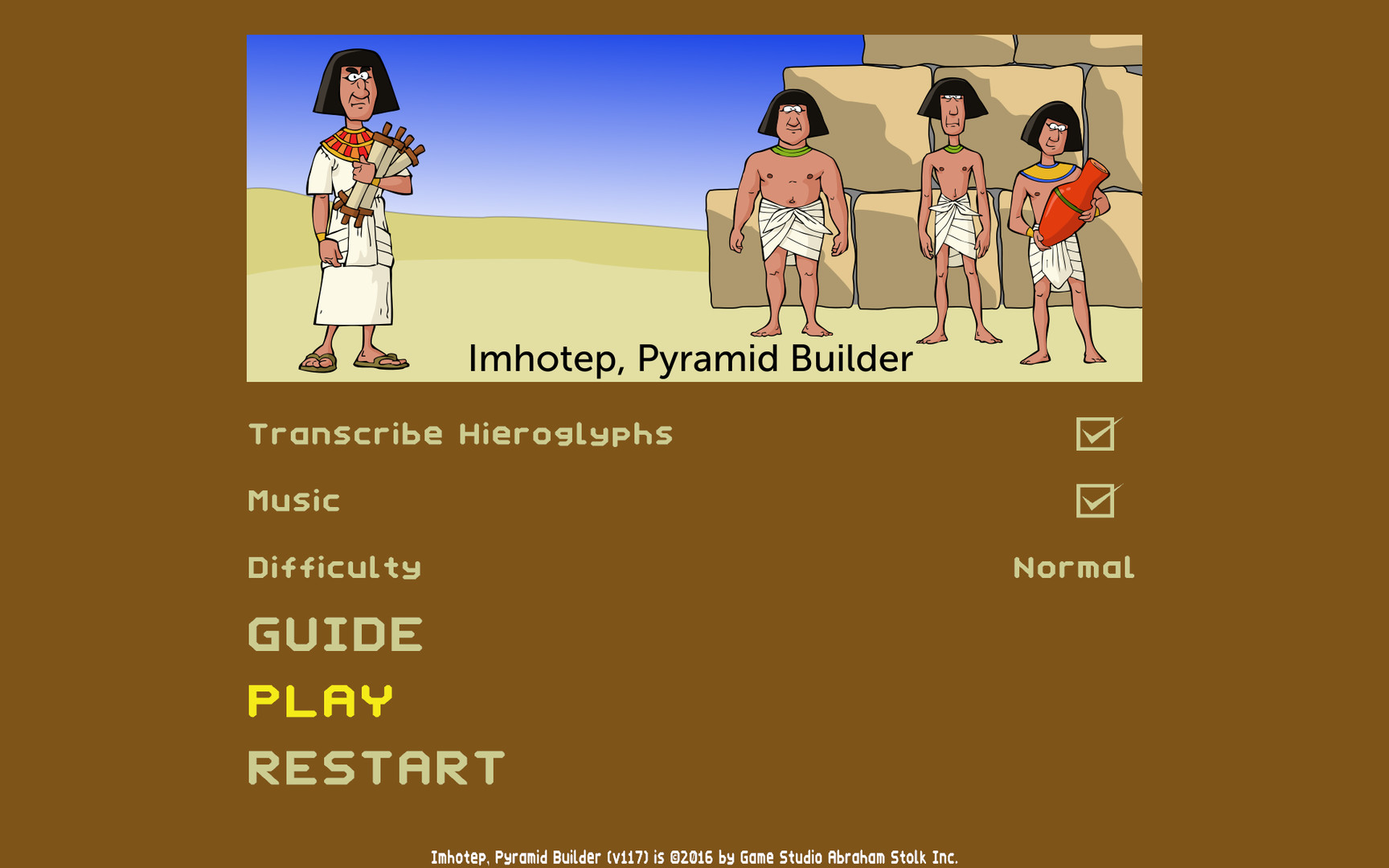 #5. Imhotep, Pyramid Builder (Steam) By: Game Studio Abraham Stolk Inc.