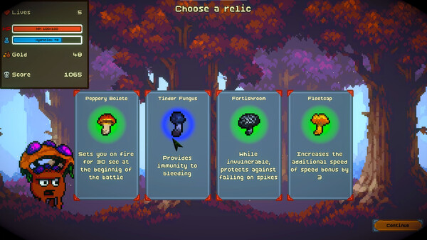 Скриншот 2 из игры Shroomanoid: breakout action roguelike