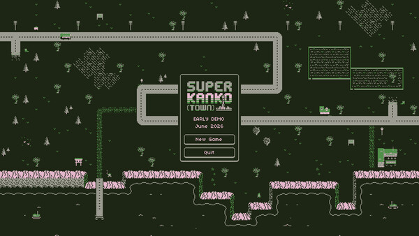 Screenshot of Super Kanko Town gameplay showing in-action mechanics