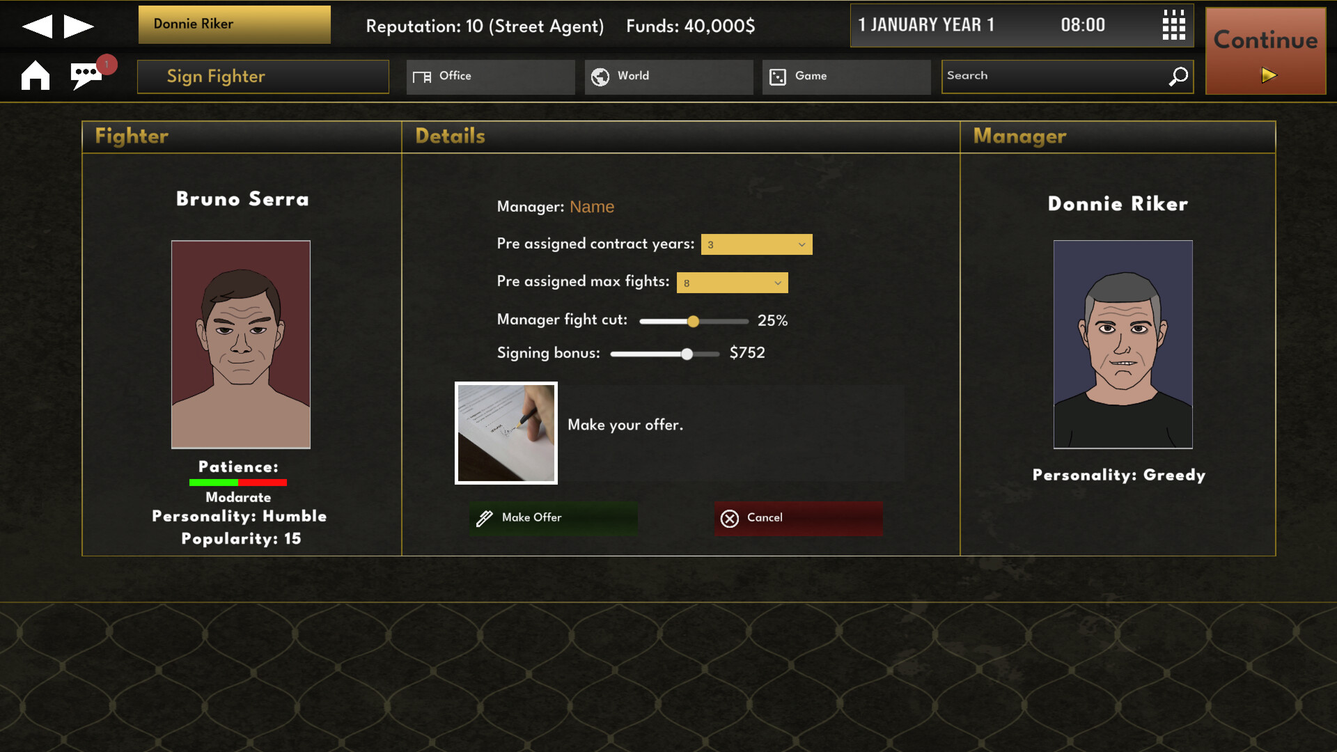 Elite MMA Manager screenshot #4