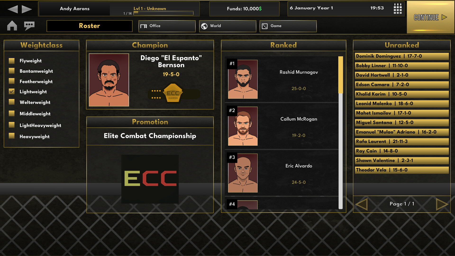 Elite MMA Manager screenshot #4