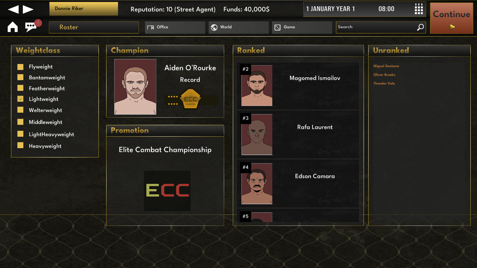 Elite MMA Manager screenshot #1