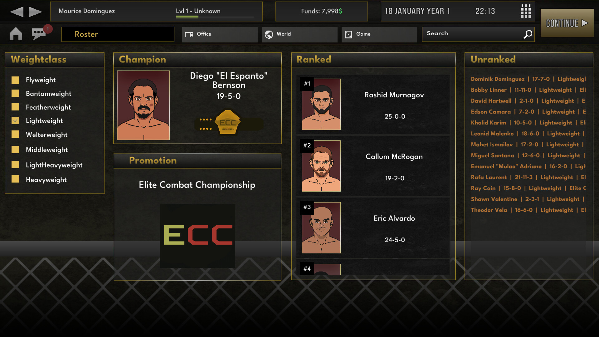 Elite MMA Manager screenshot #1