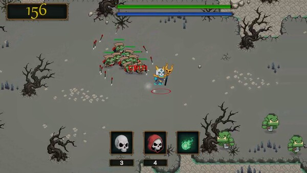 Screenshot of Dark March gameplay showing in-action mechanics