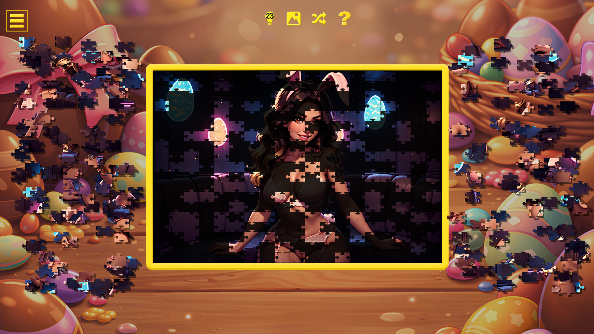 Easter Bunny Girls – Hentai Jigsaw screenshot #4
