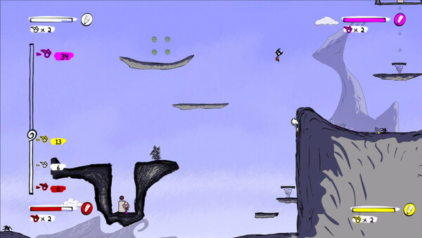 Screenshot of The Fancy Pants Adventures Online gameplay showing in-action mechanics