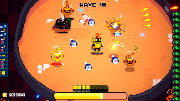 Screenshot of Rob o Bot gameplay showing in-action mechanics