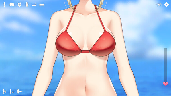 Screenshot of 理想のたわわ gameplay showing in-action mechanics