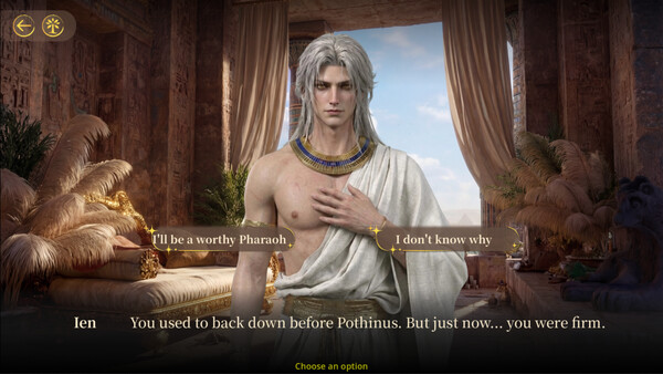 Screenshot of Crown of the Nile: Cleopatra's Choice gameplay showing in-action mechanics