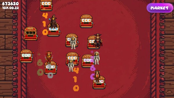 Screenshot of Idle Slot Machine gameplay showing in-action mechanics