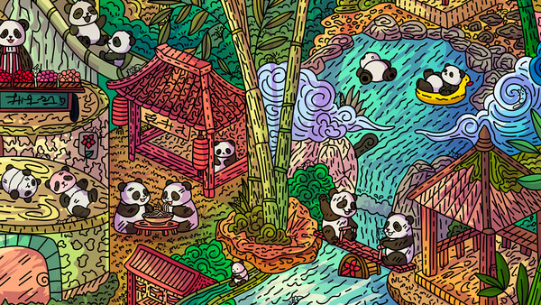 Screenshot of 100 Panda Cats gameplay showing in-action mechanics