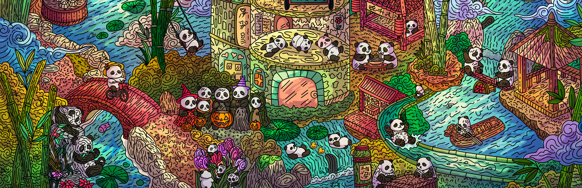 100 Panda Cats
