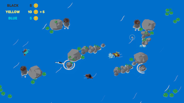 Screenshot of Penguin Pirates gameplay showing in-action mechanics