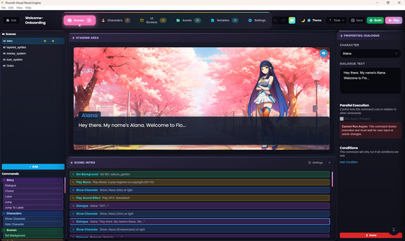 Flourish Visual Novel Enginefor windows and Linux 1