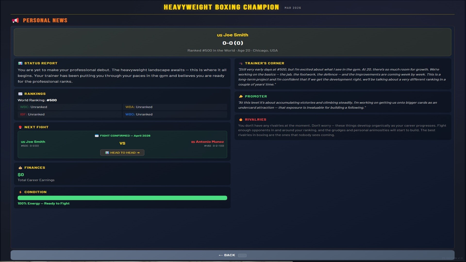Sim: Heavyweight Boxing Champion screenshot #3