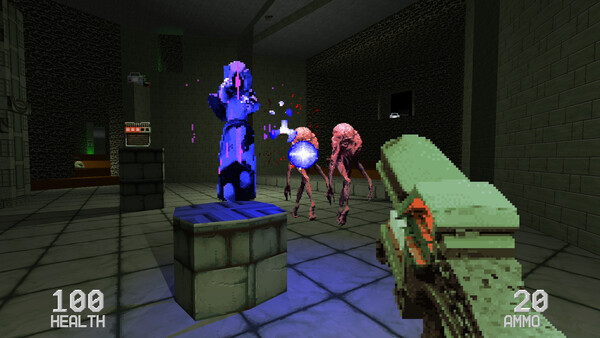 Screenshot of N U C L I D E A N gameplay showing in-action mechanics