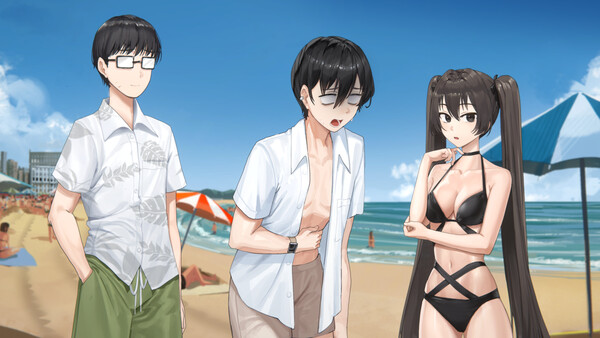 Screenshot of 마이썸머 베케이션 - 민유린 Story gameplay showing in-action mechanics