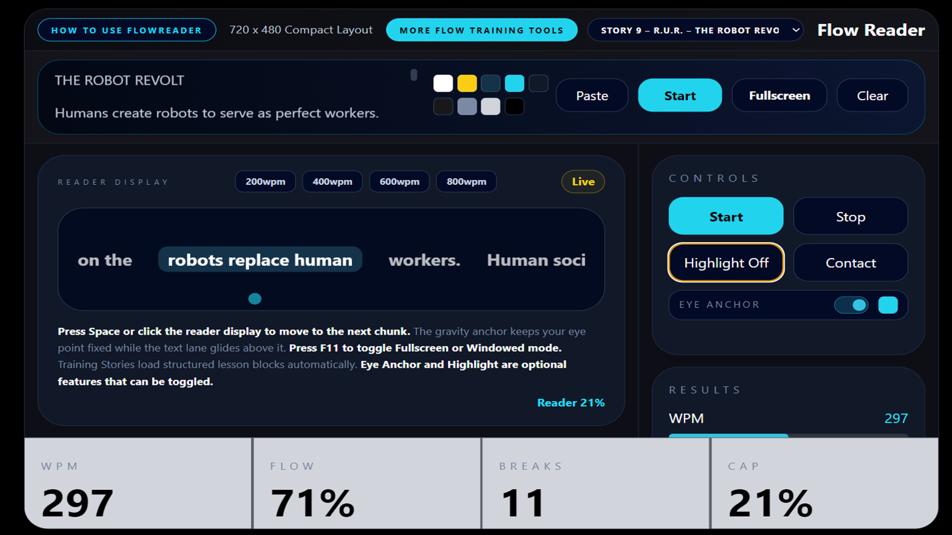 Flow Reader — Speed Reading Trainer screenshot #2