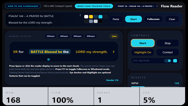 Screenshot 4 of Flow Reader — Speed Reading Trainer - final gameplay screenshot