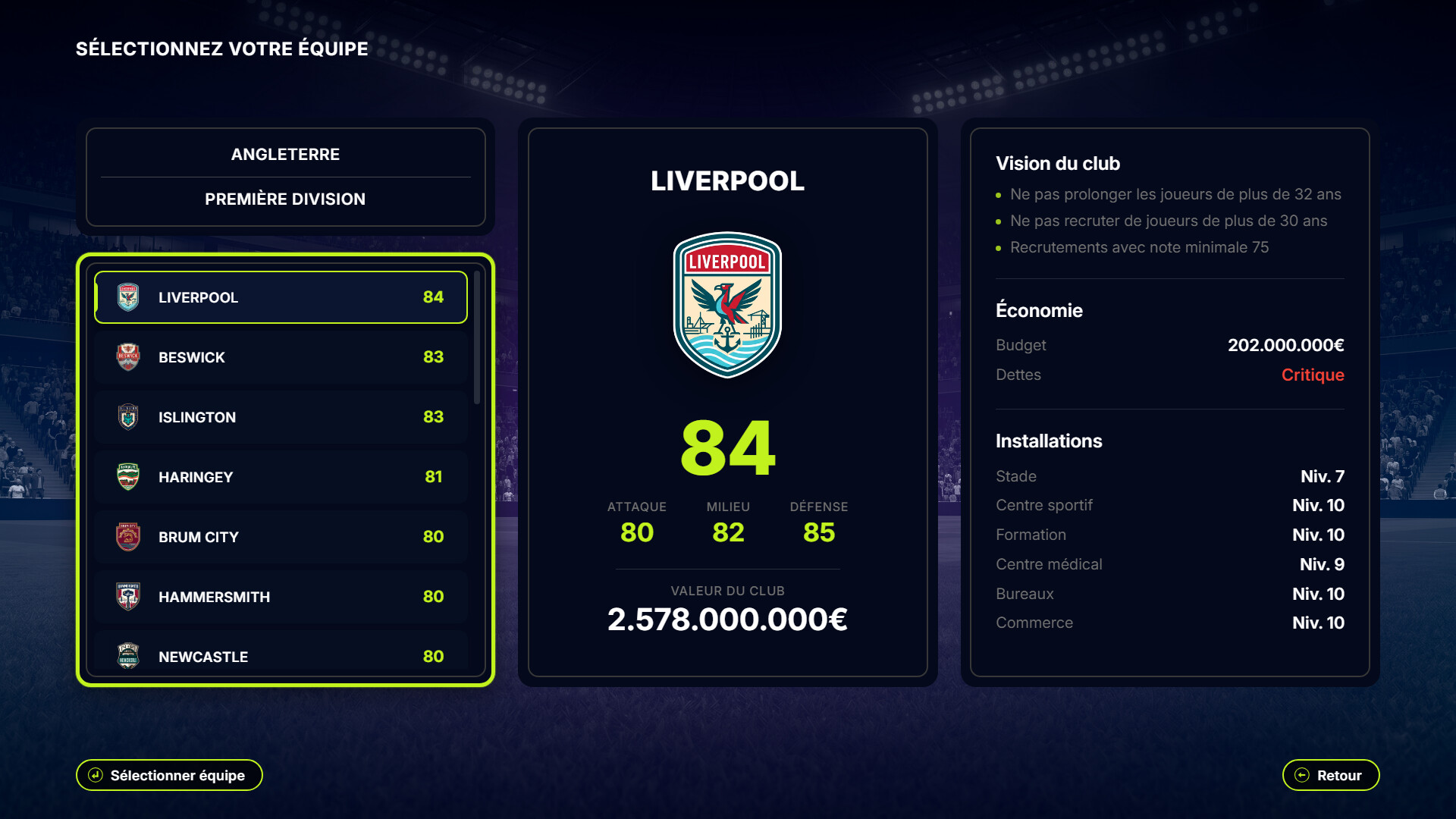 Screenshot FD 27: Direct Your Football Club